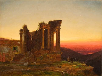 Tempel van de Sibyl, Tivoli (Vroege Ochtend in Paestum), 1876
